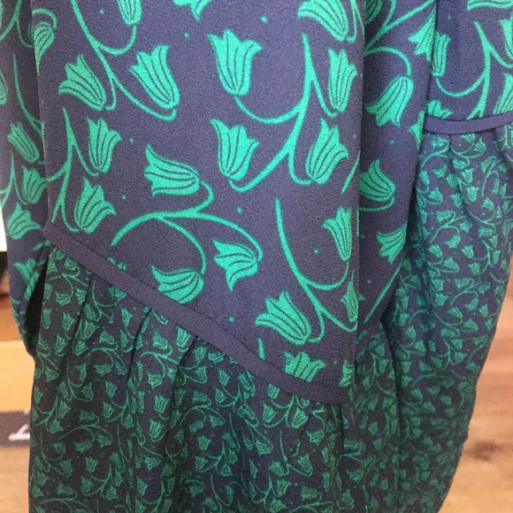 Ann Taylor LOFT blouse, green floral print, S - Picture 9 of 11